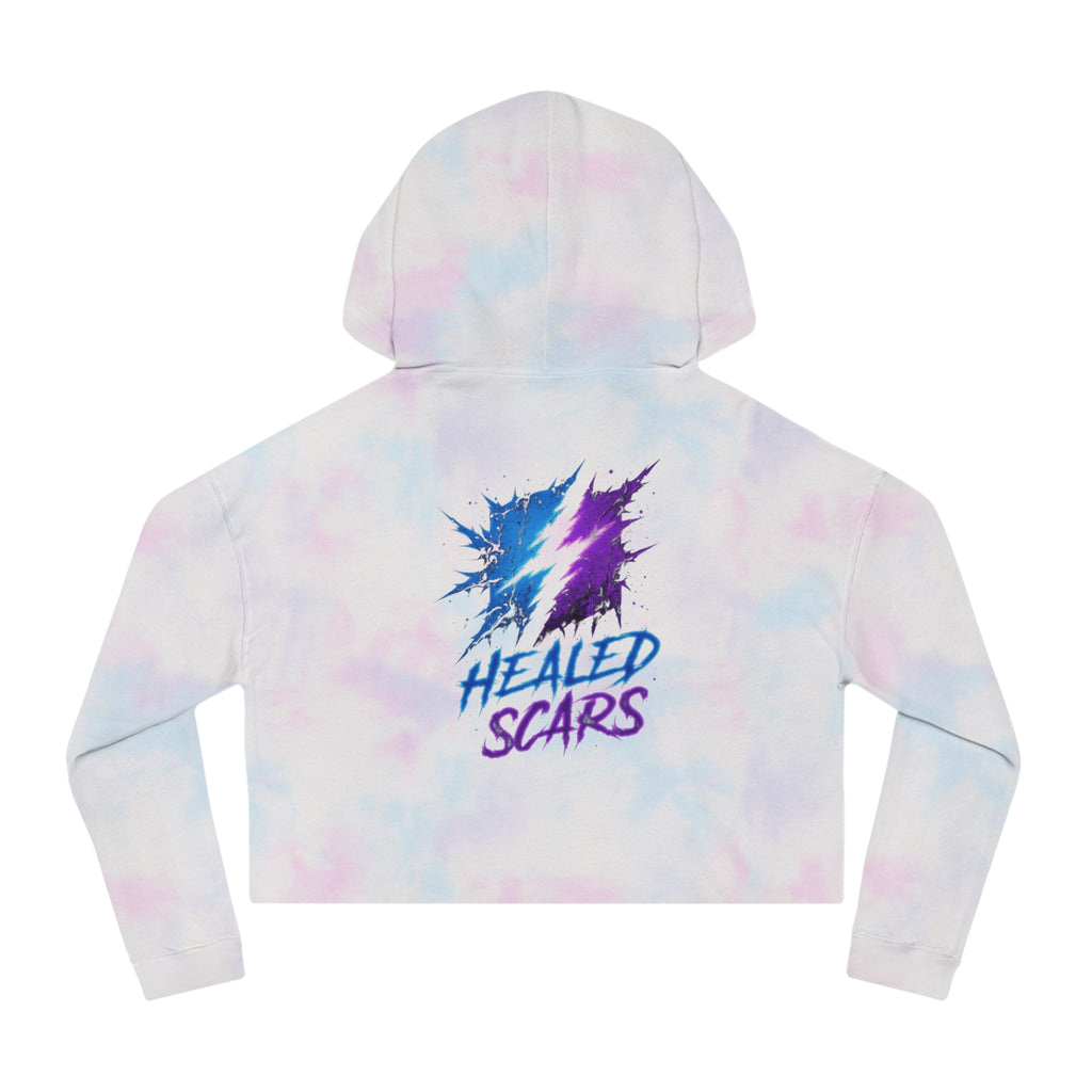 Cropped Hoodie — 'Healed Scars' Lightning Graphic Crop Top