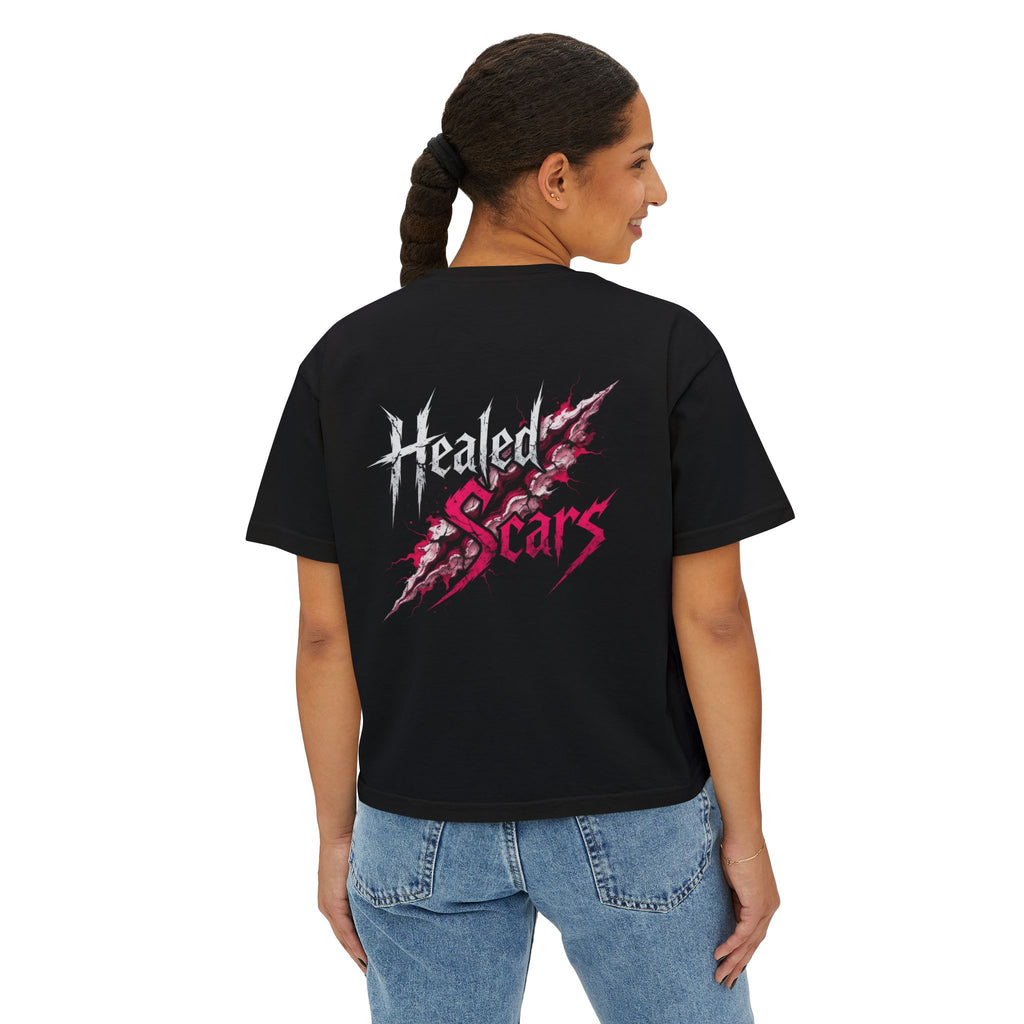Healed Scars Graphic Tee — Women's Boxy Cropped T-Shirt