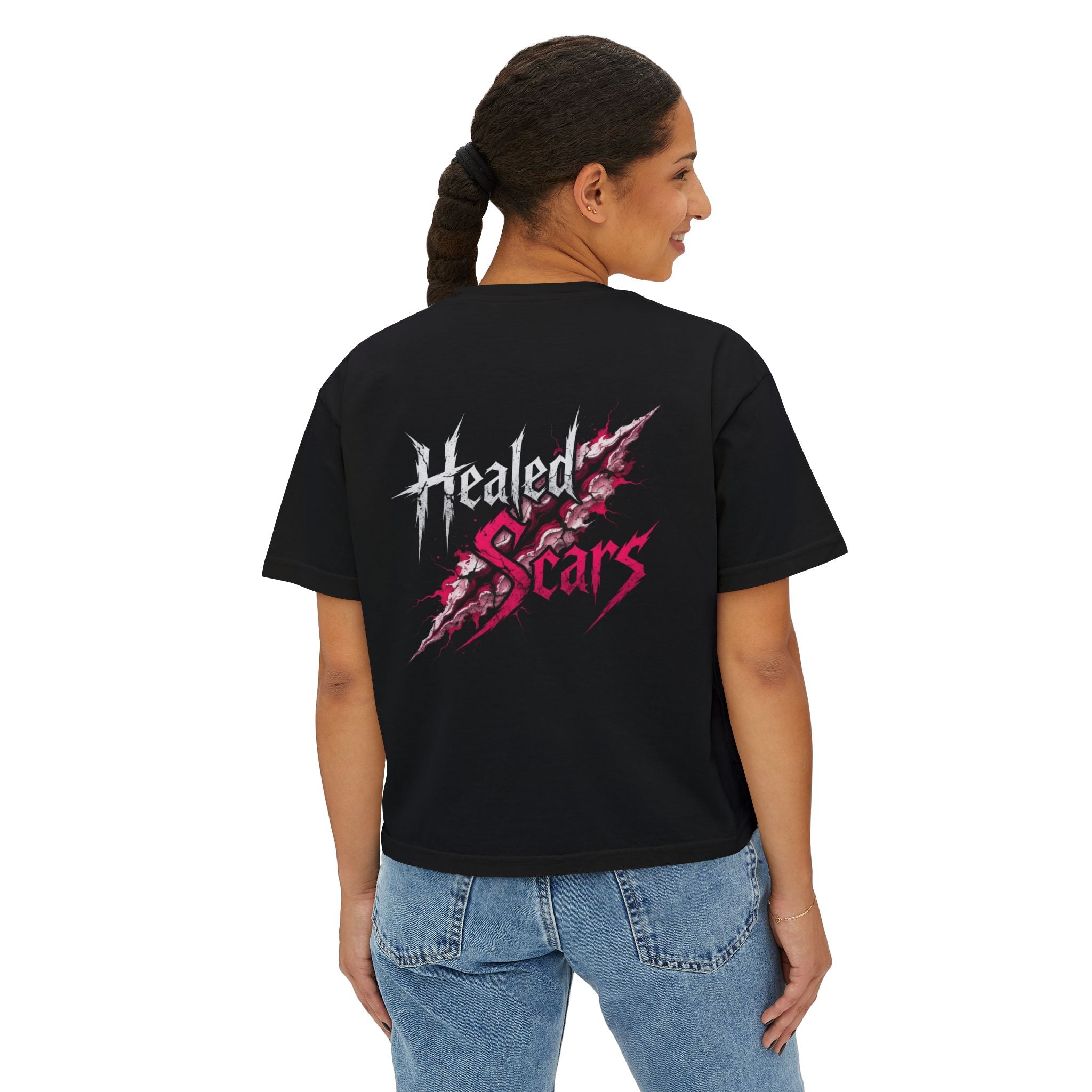 Healed Scars Graphic Tee — Women's Boxy Cropped T-Shirt