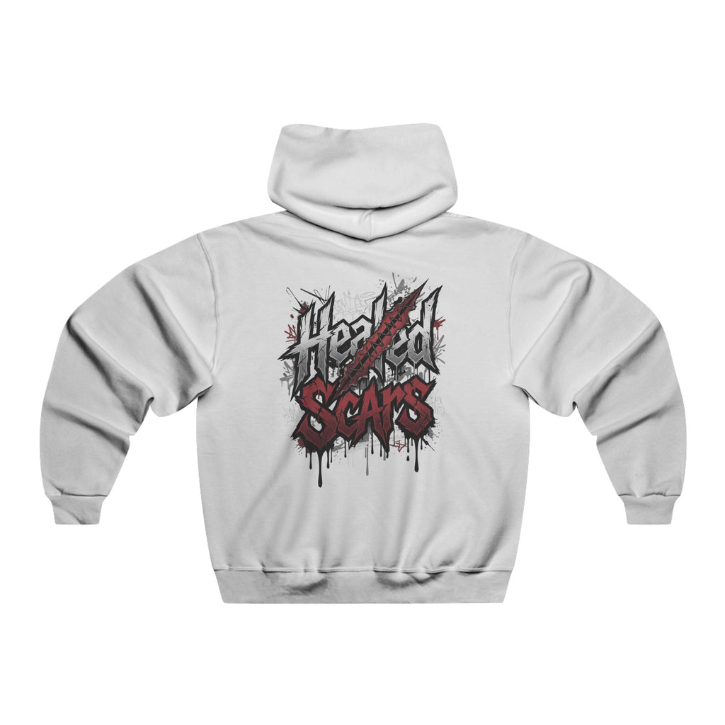 Jagged Scars Grunge Graphic Hooded Sweatshirt