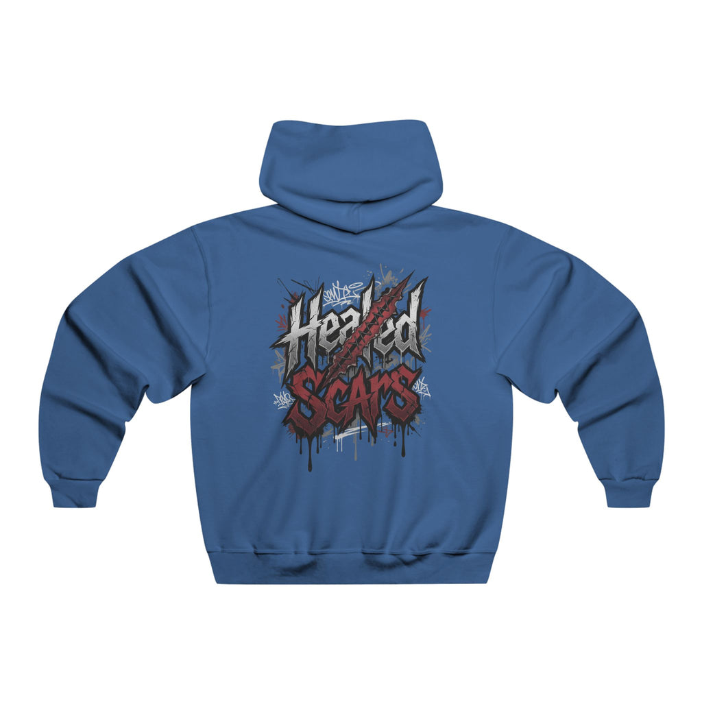 Jagged Scars Grunge Graphic Hooded Sweatshirt