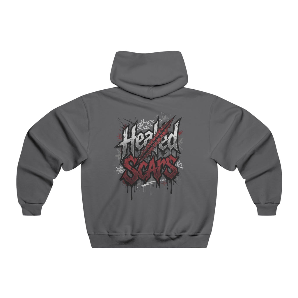Jagged Scars Grunge Graphic Hooded Sweatshirt