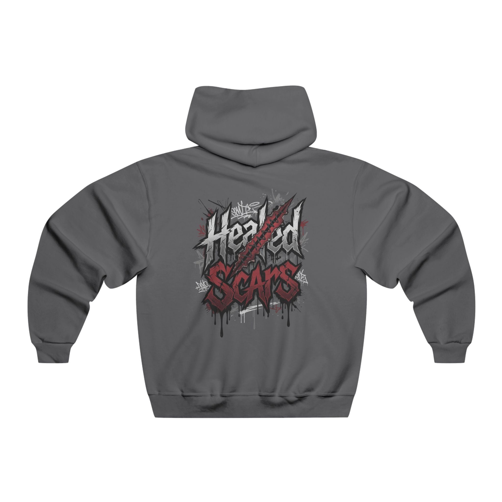 Jagged Scars Grunge Graphic Hooded Sweatshirt