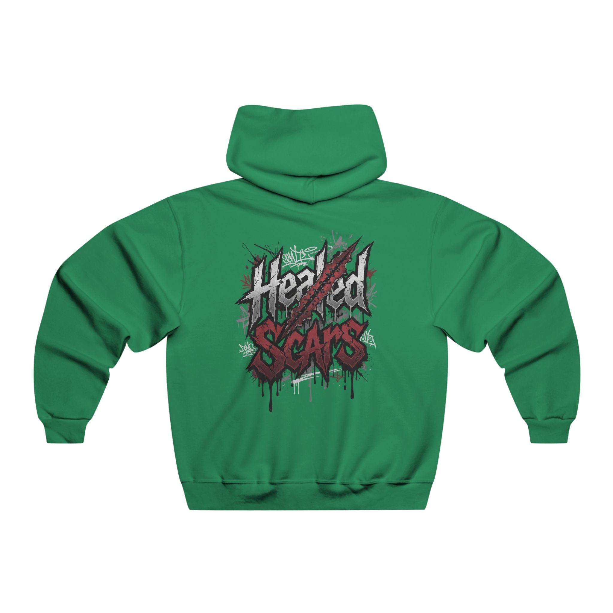 Jagged Scars Grunge Graphic Hooded Sweatshirt
