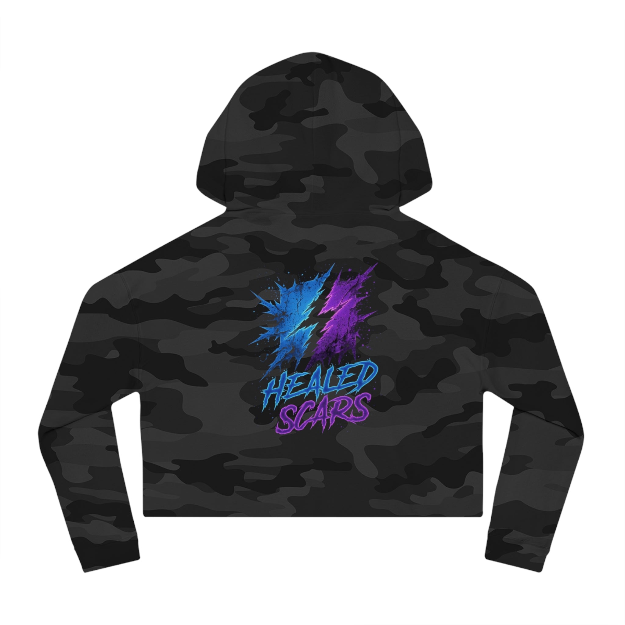 Cropped Hoodie — 'Healed Scars' Lightning Graphic Crop Top
