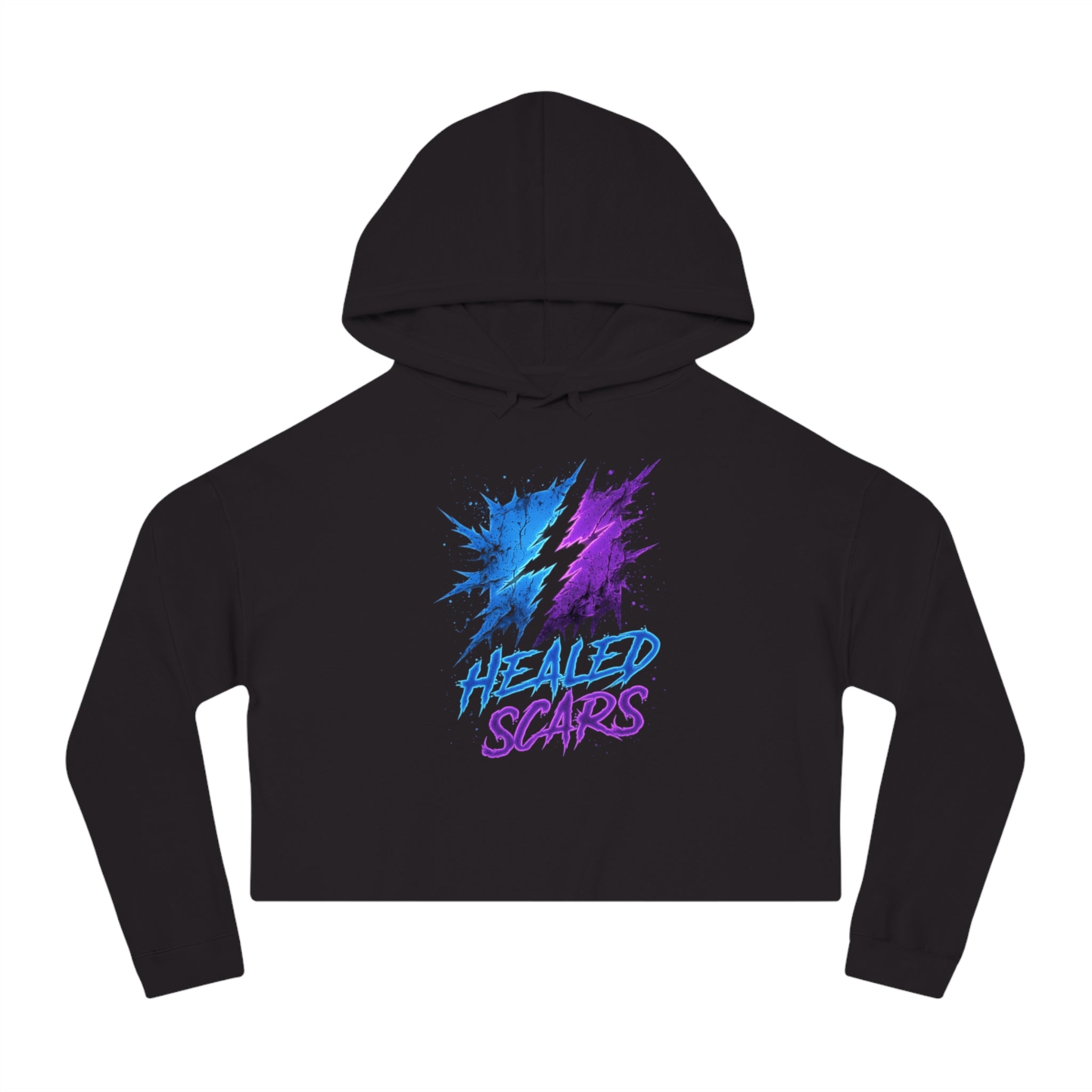 Cropped Hoodie — 'Healed Scars' Lightning Graphic Crop Top