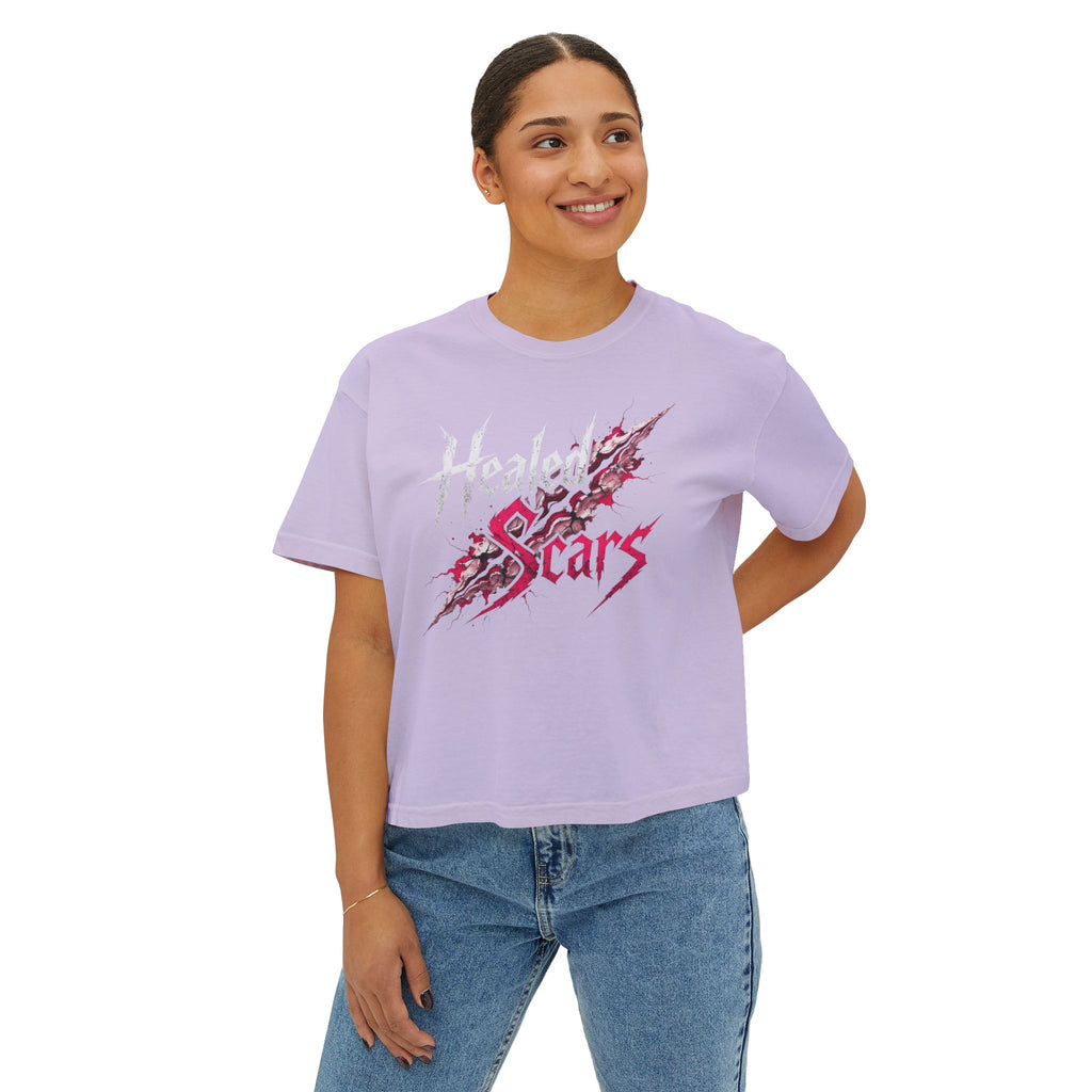 Healed Scars Graphic Tee — Women's Boxy Cropped T-Shirt