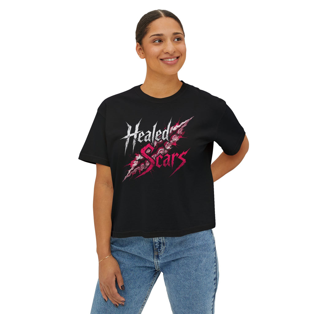 Healed Scars Graphic Tee — Women's Boxy Cropped T-Shirt