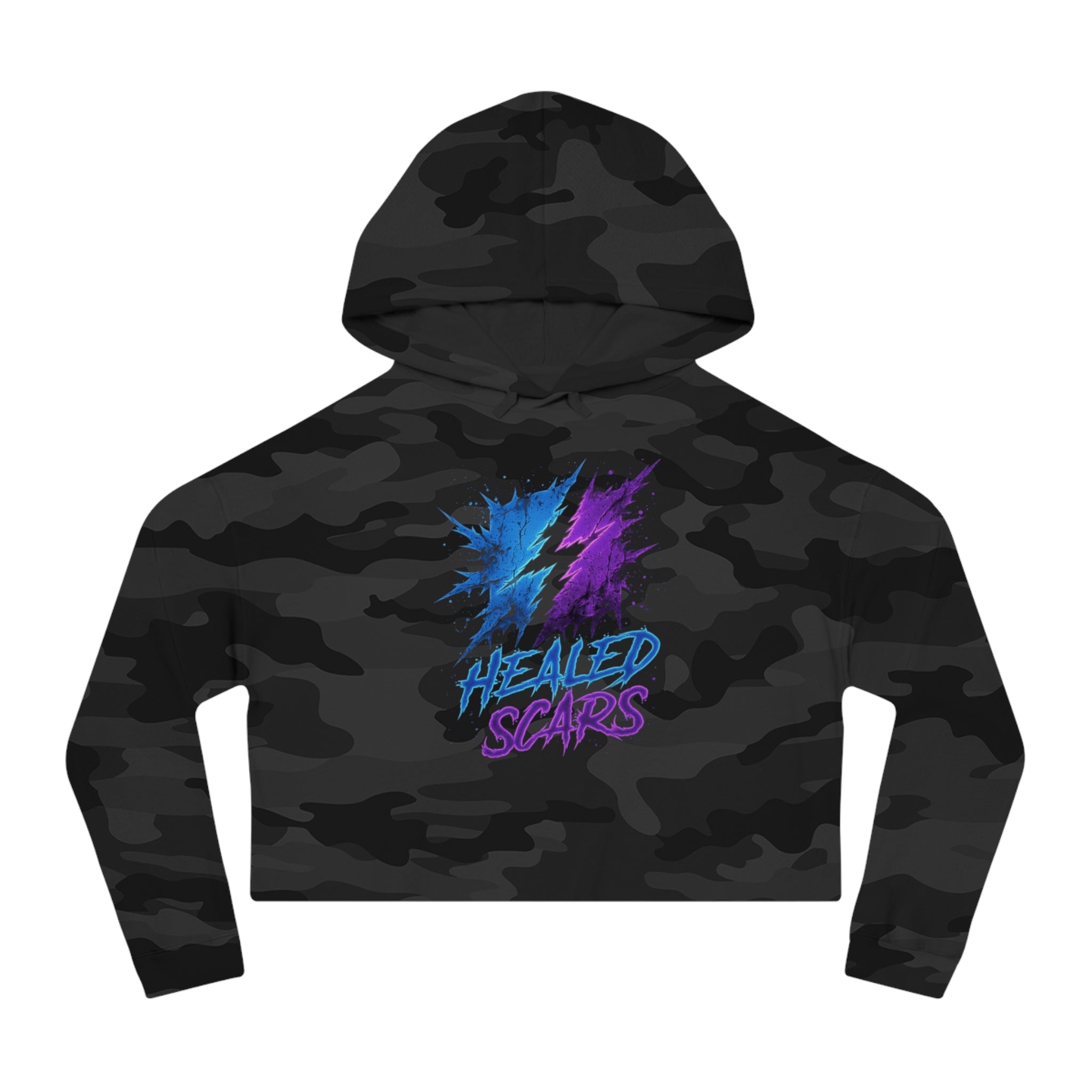 Cropped Hoodie — 'Healed Scars' Lightning Graphic Crop Top