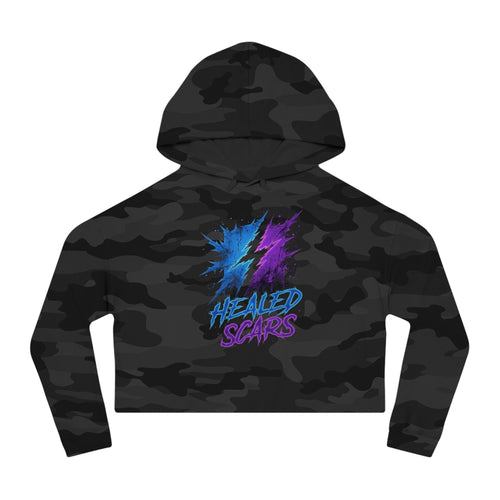 Cropped Hoodie — 'Healed Scars' Lightning Graphic Crop Top