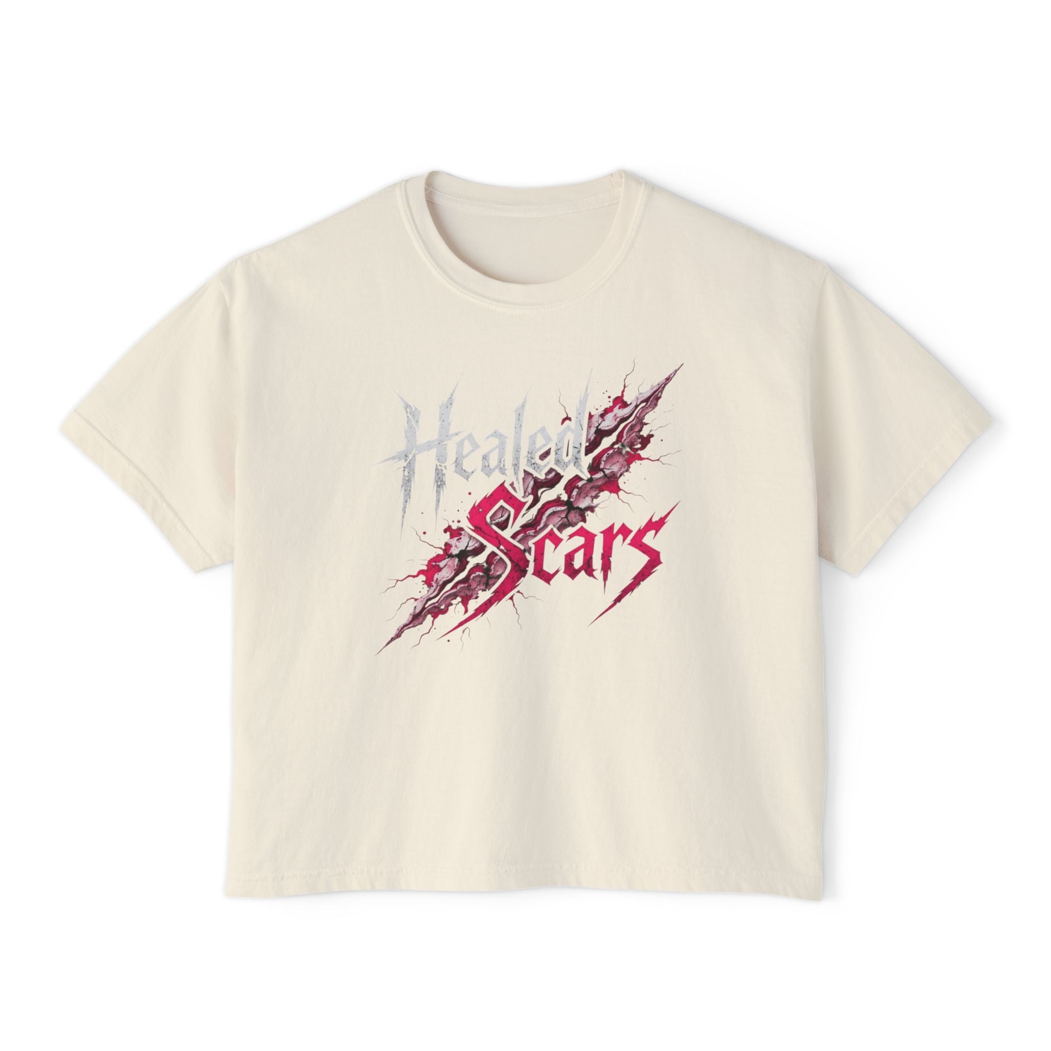 Healed Scars Graphic Tee — Women's Boxy Cropped T-Shirt