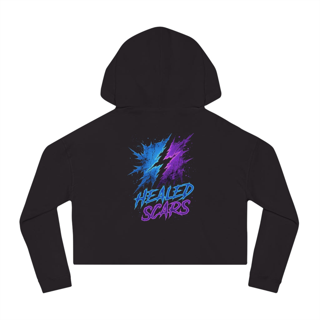 Cropped Hoodie — 'Healed Scars' Lightning Graphic Crop Top
