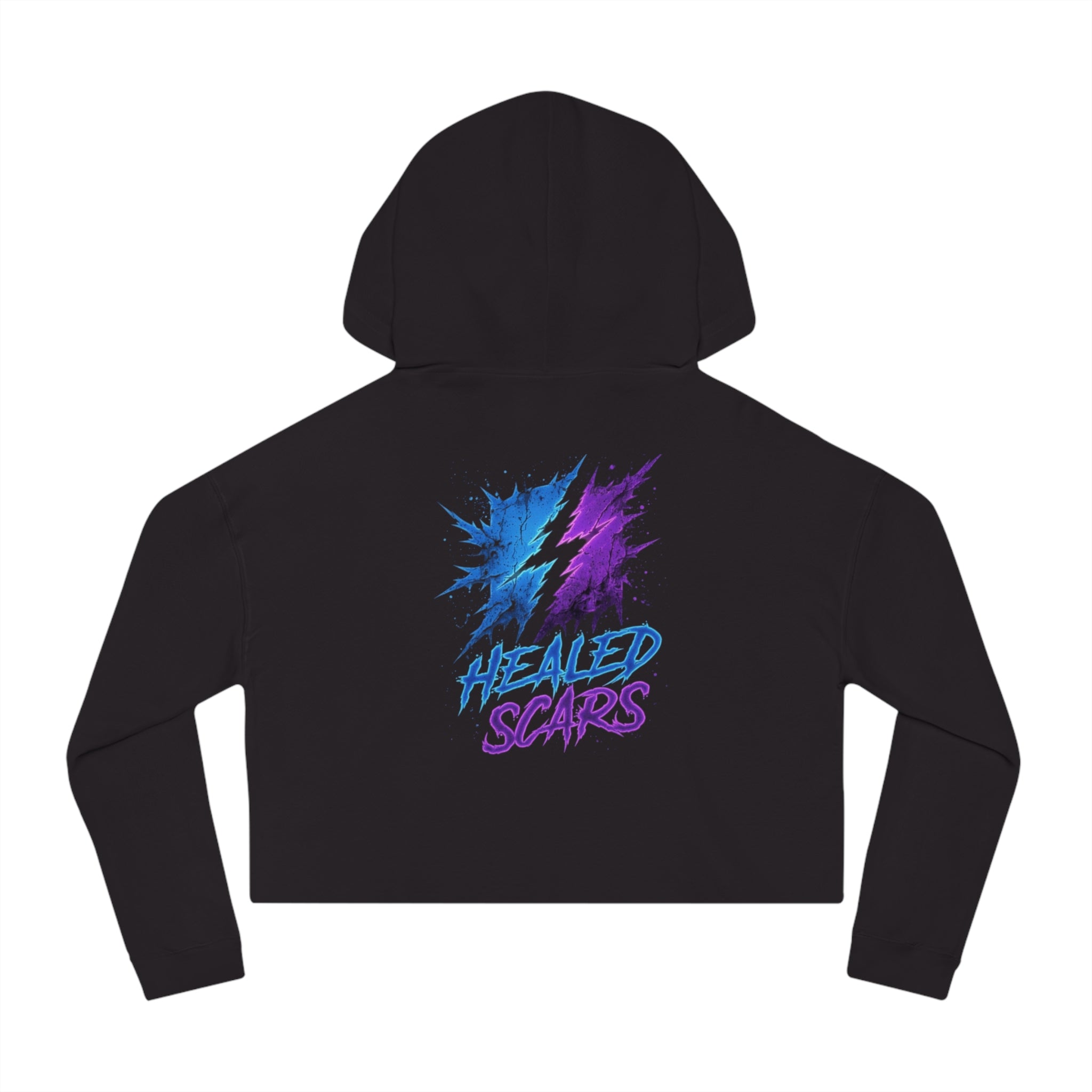 Cropped Hoodie — 'Healed Scars' Lightning Graphic Crop Top