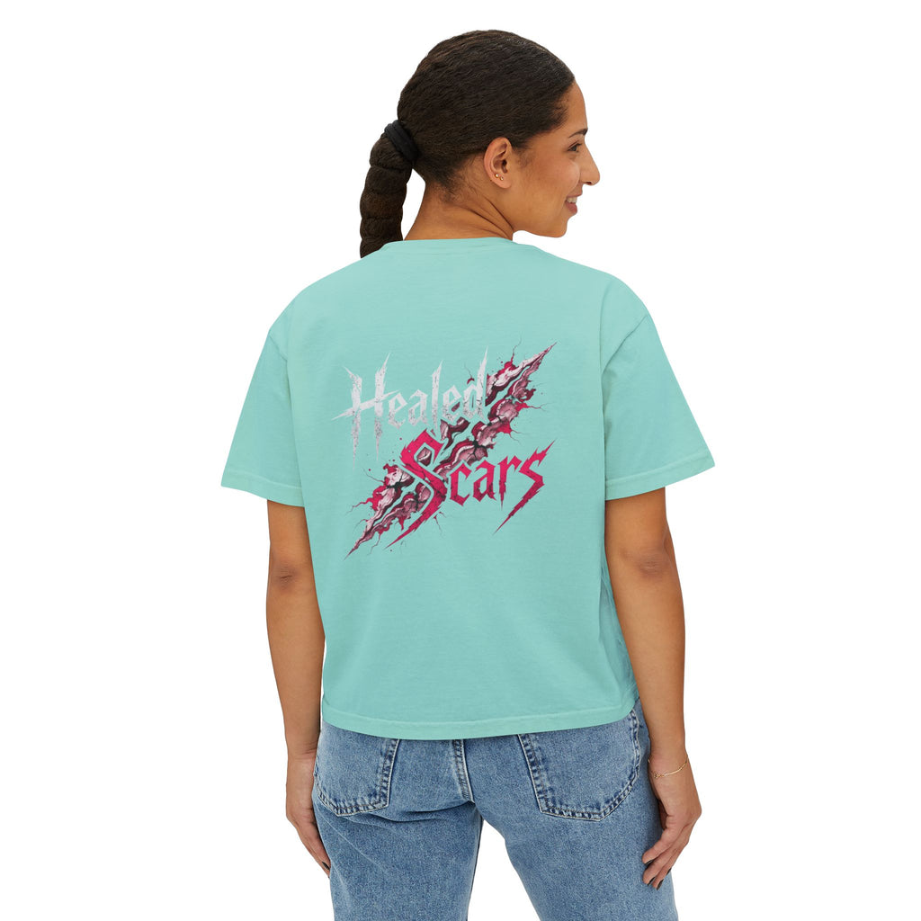 Healed Scars Graphic Tee — Women's Boxy Cropped T-Shirt