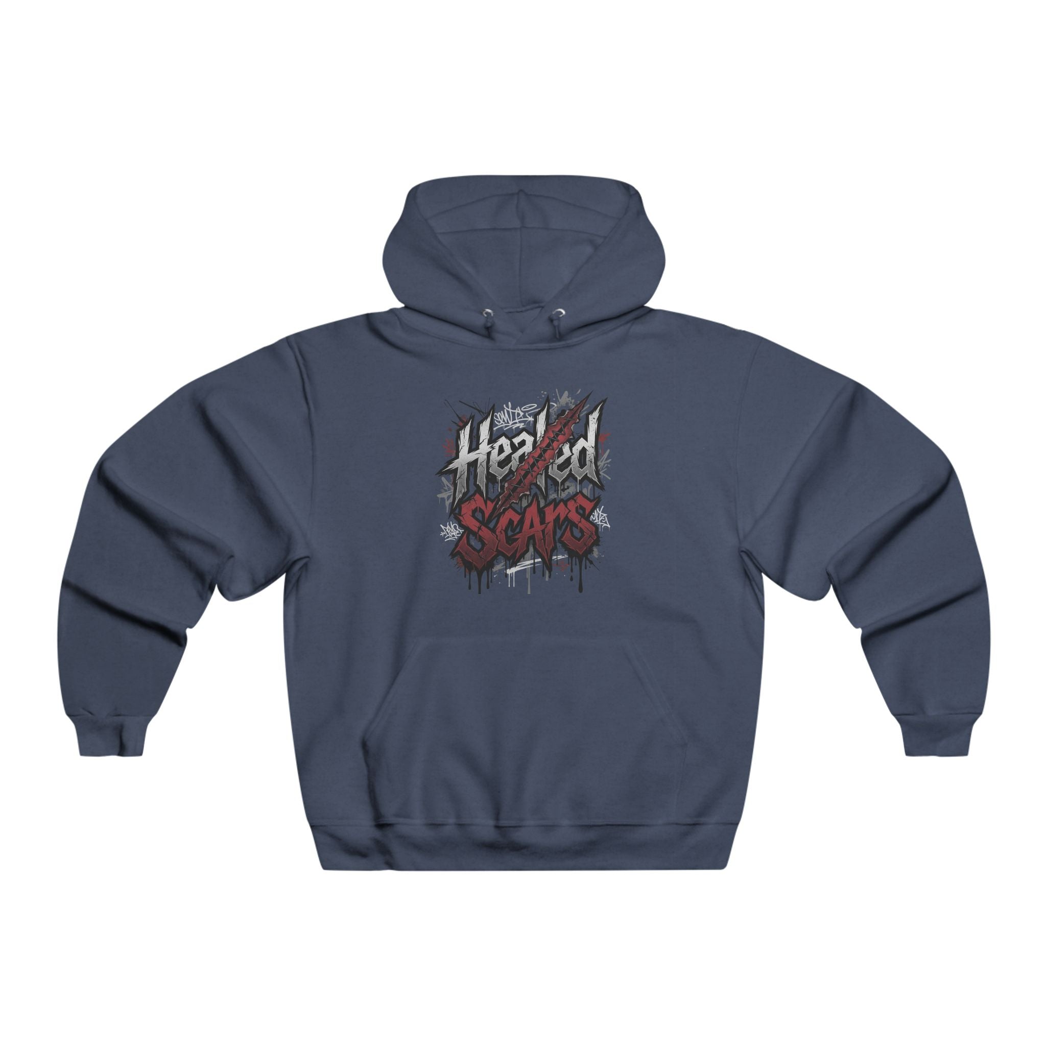 Jagged Scars Grunge Graphic Hooded Sweatshirt