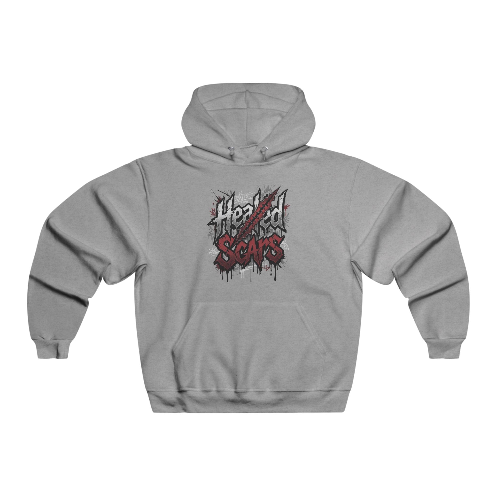 Jagged Scars Grunge Graphic Hooded Sweatshirt