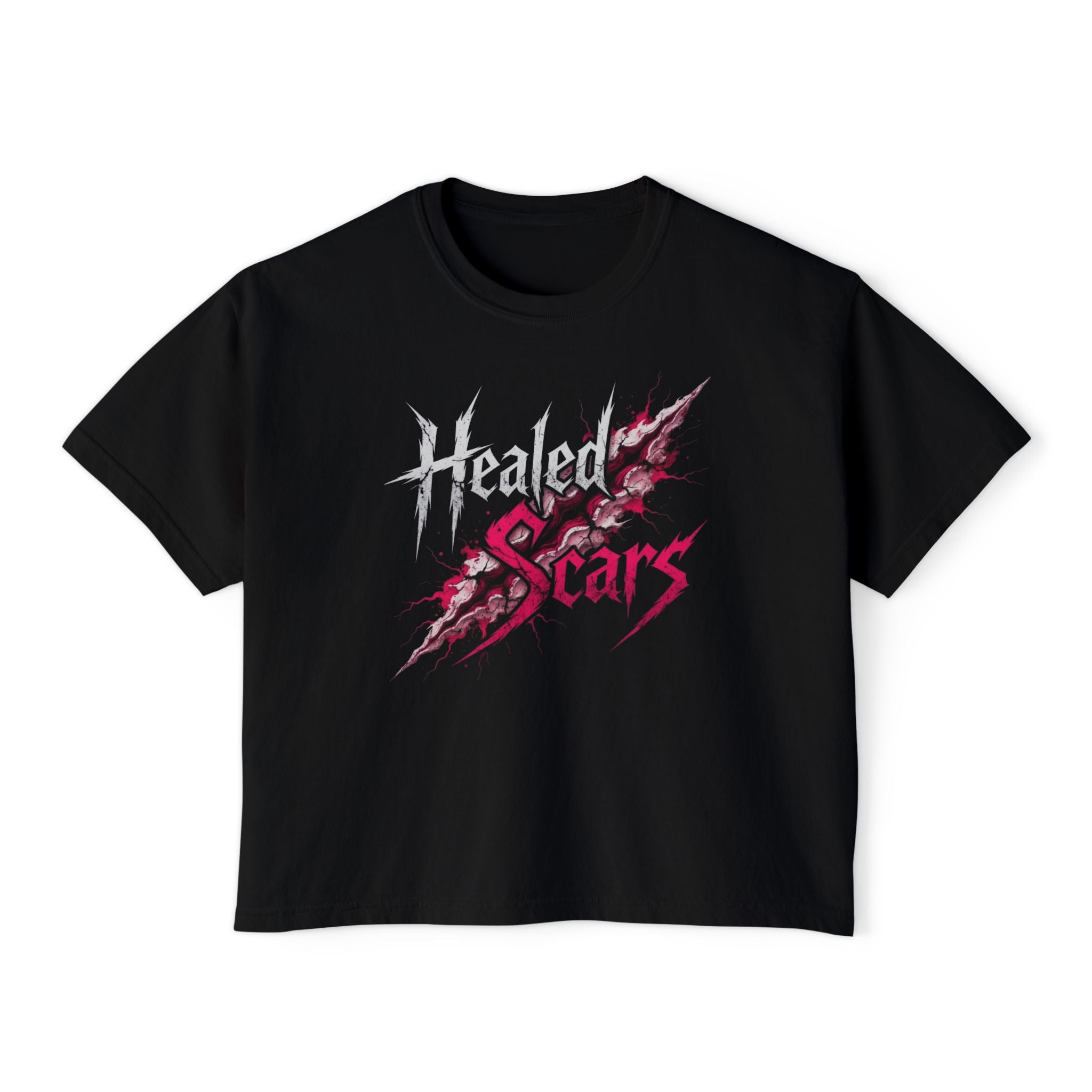 Healed Scars Graphic Tee — Women's Boxy Cropped T-Shirt