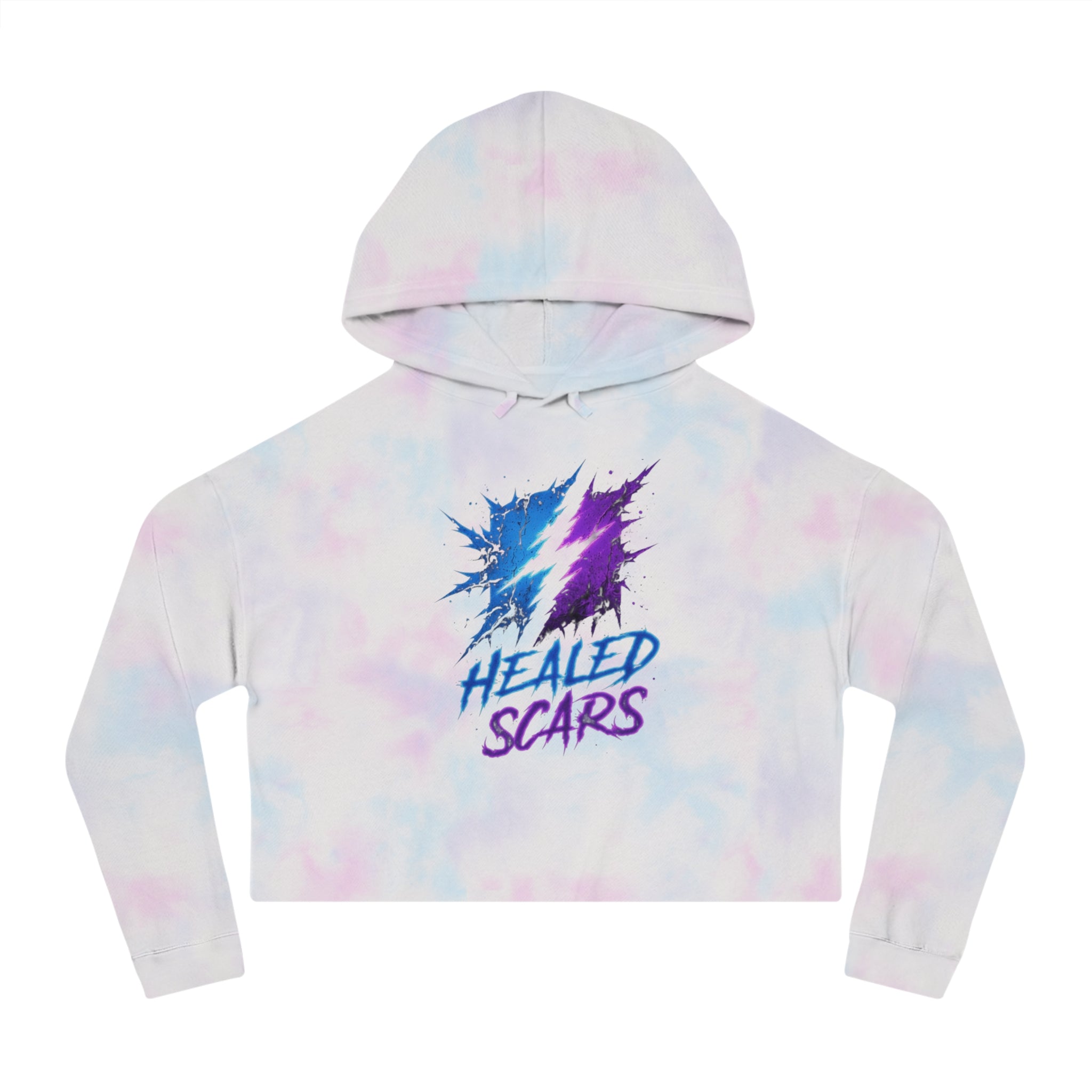 Cropped Hoodie — 'Healed Scars' Lightning Graphic Crop Top
