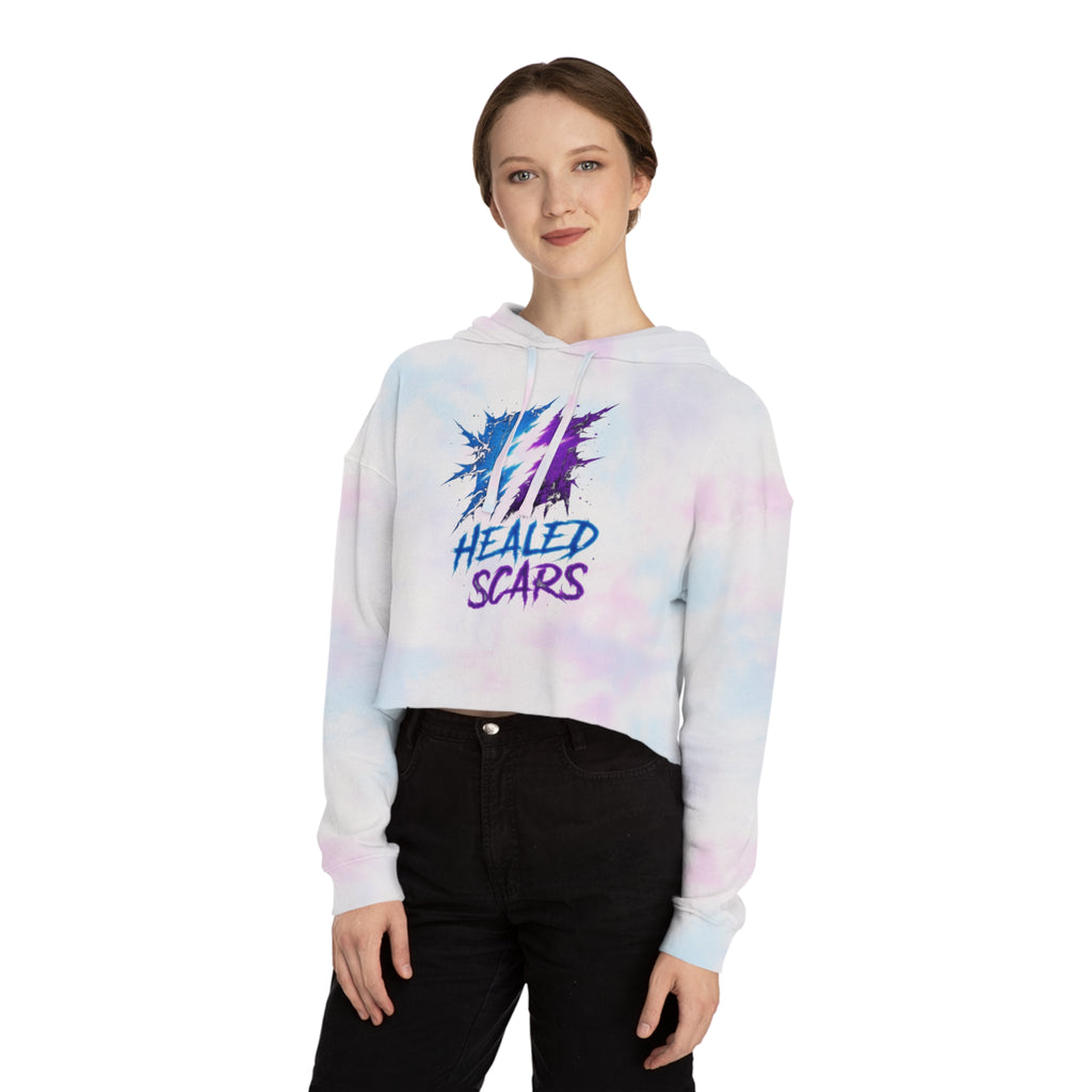 Cropped Hoodie — 'Healed Scars' Lightning Graphic Crop Top