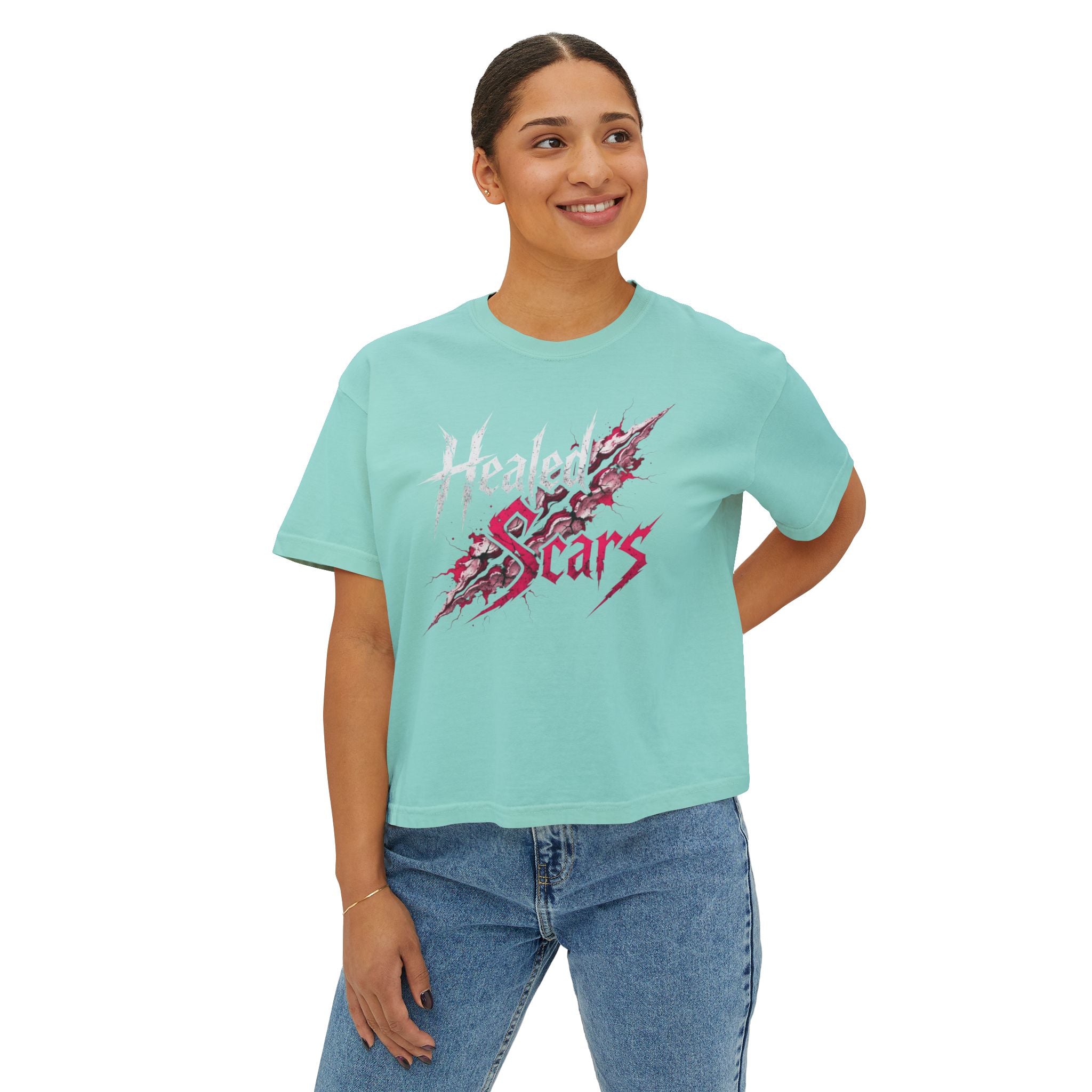 Healed Scars Graphic Tee — Women's Boxy Cropped T-Shirt
