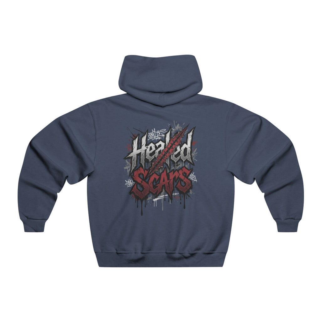 Jagged Scars Grunge Graphic Hooded Sweatshirt