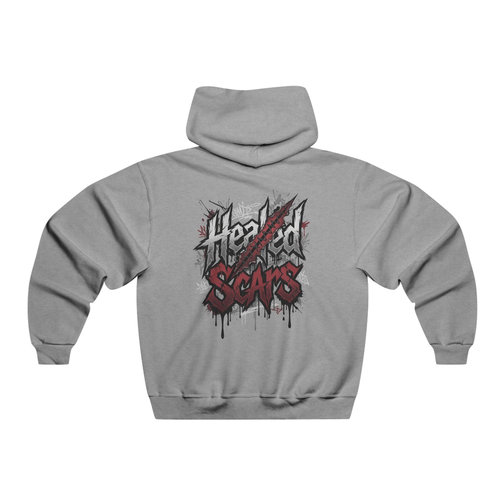 Jagged Scars Grunge Graphic Hooded Sweatshirt
