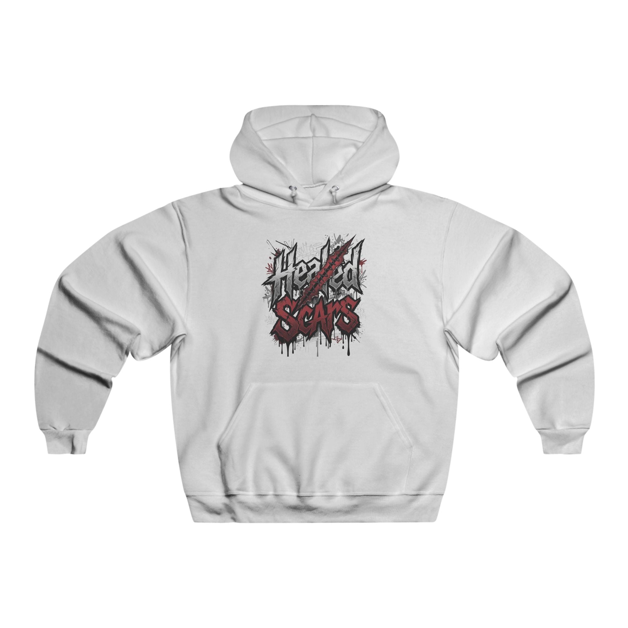 Jagged Scars Grunge Graphic Hooded Sweatshirt