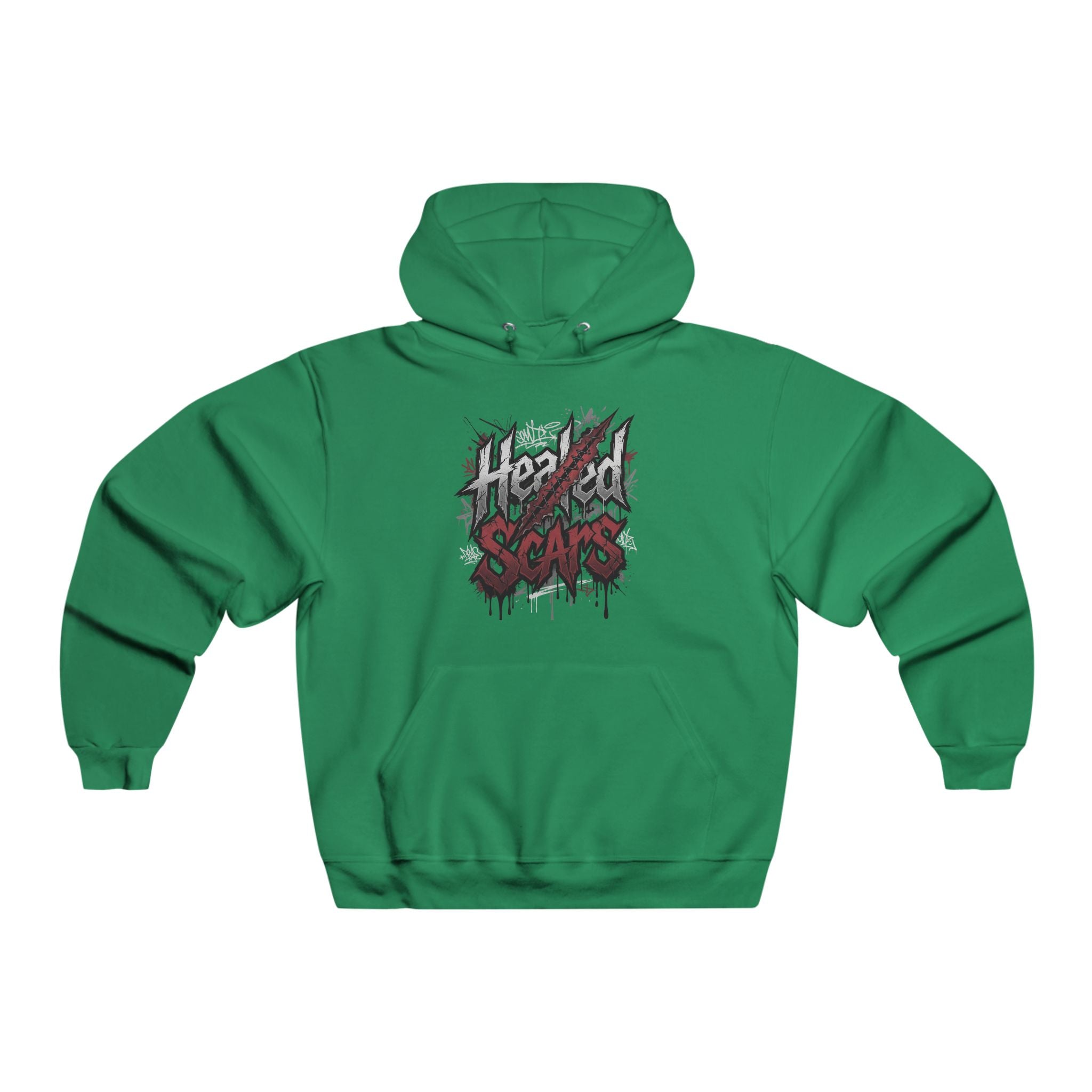 Jagged Scars Grunge Graphic Hooded Sweatshirt