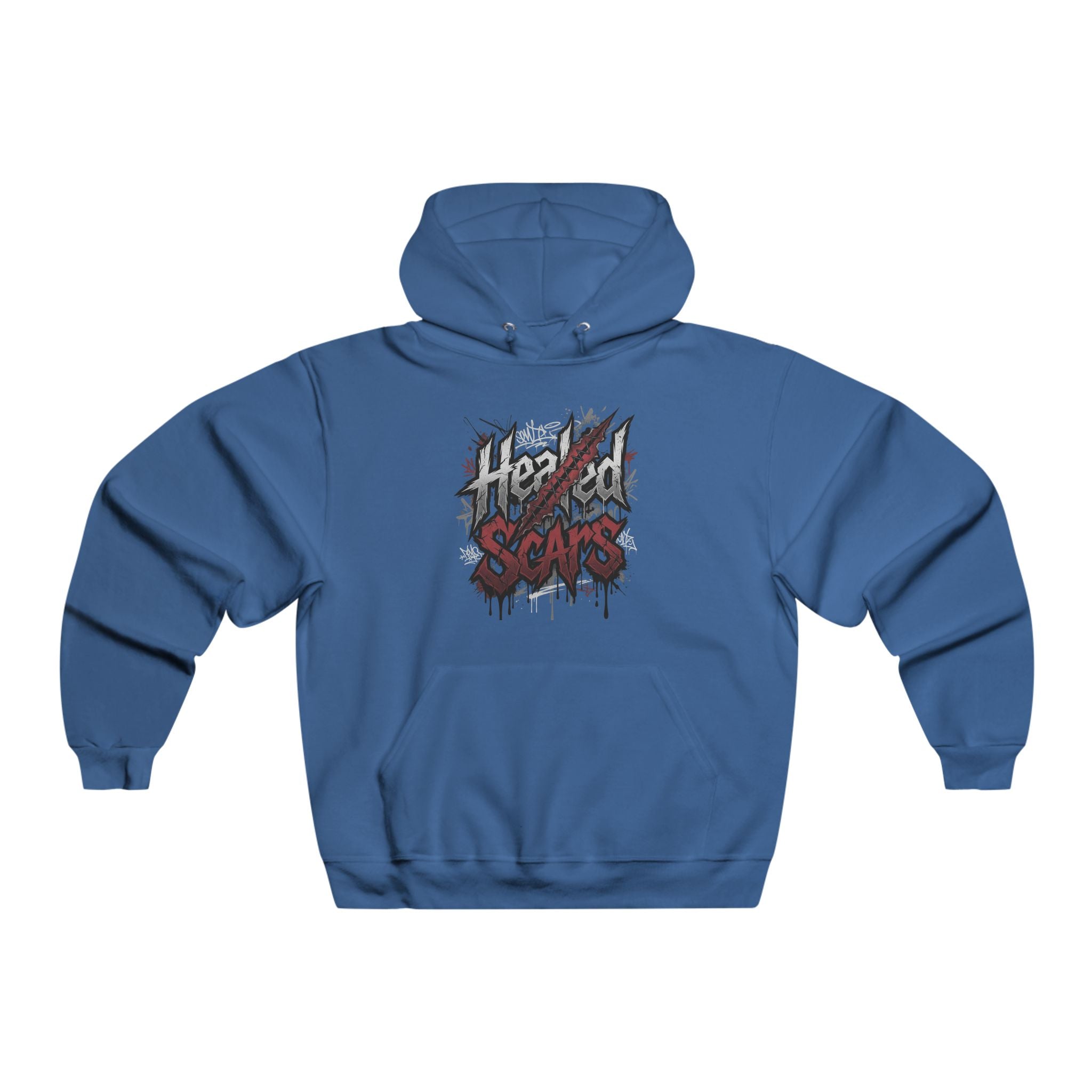 Jagged Scars Grunge Graphic Hooded Sweatshirt