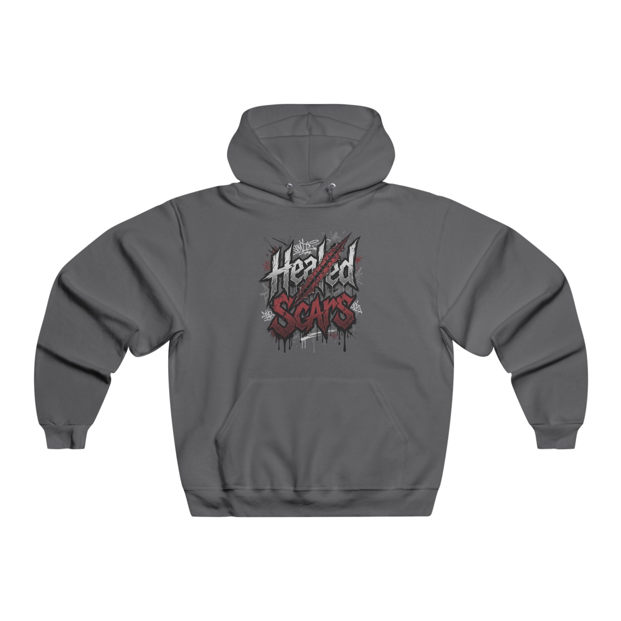 Jagged Scars Grunge Graphic Hooded Sweatshirt
