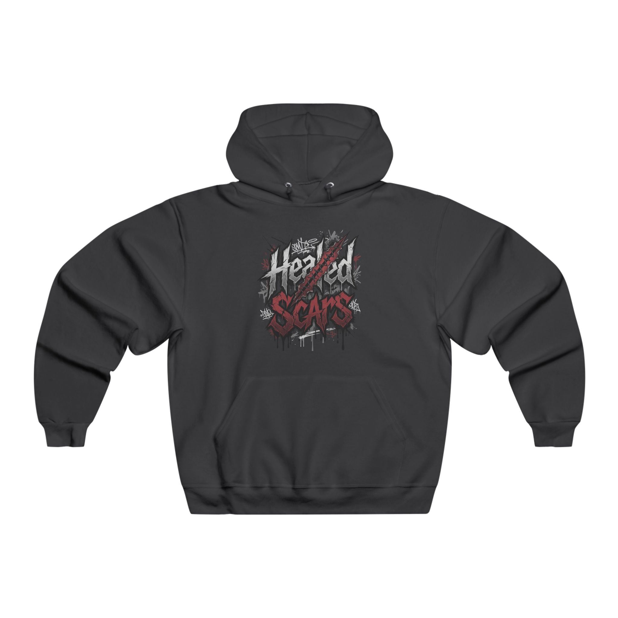 Jagged Scars Grunge Graphic Hooded Sweatshirt