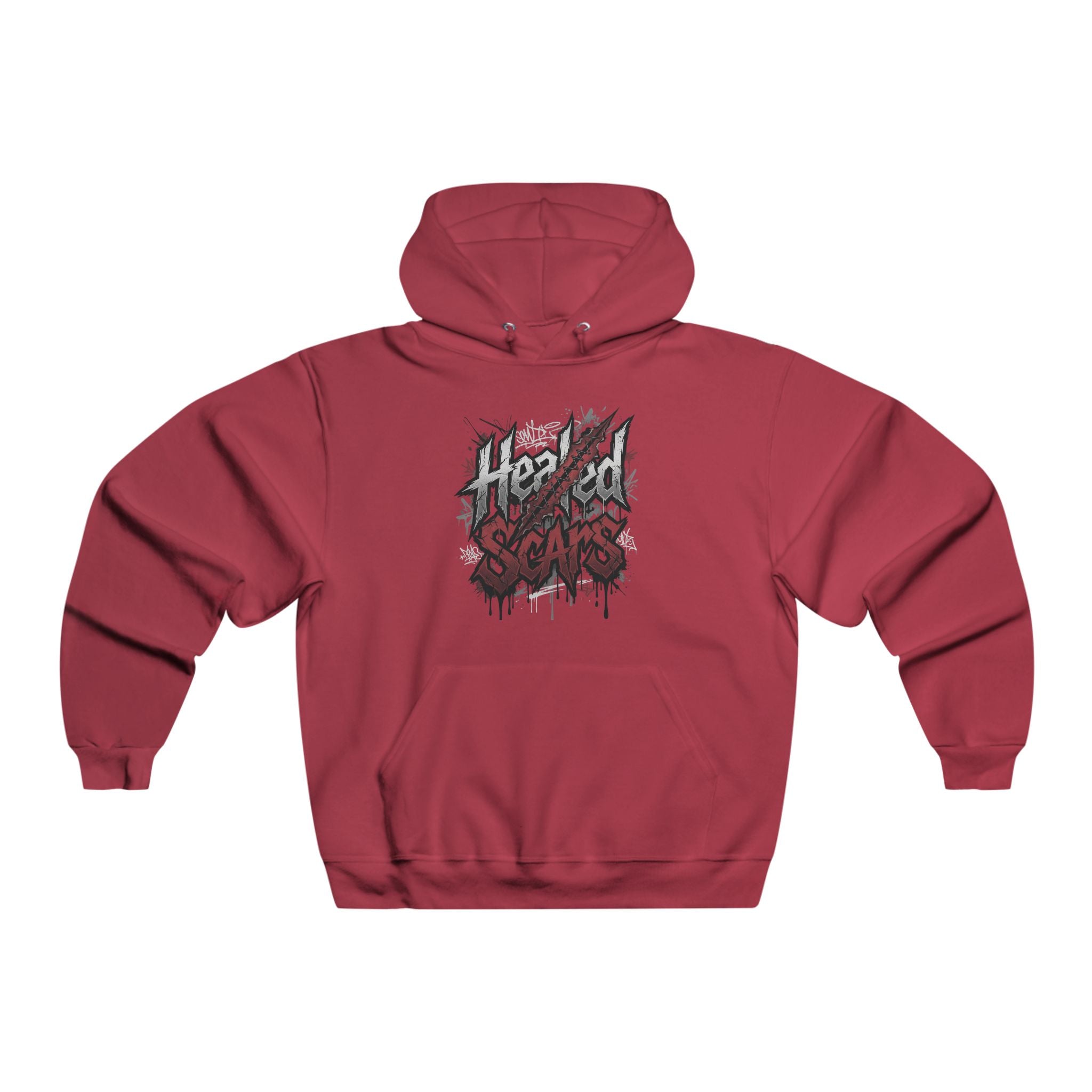 Jagged Scars Grunge Graphic Hooded Sweatshirt