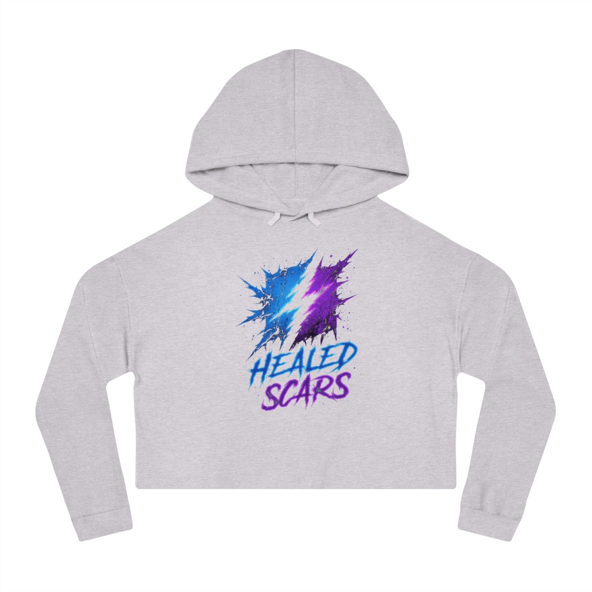 Cropped Hoodie — 'Healed Scars' Lightning Graphic Crop Top