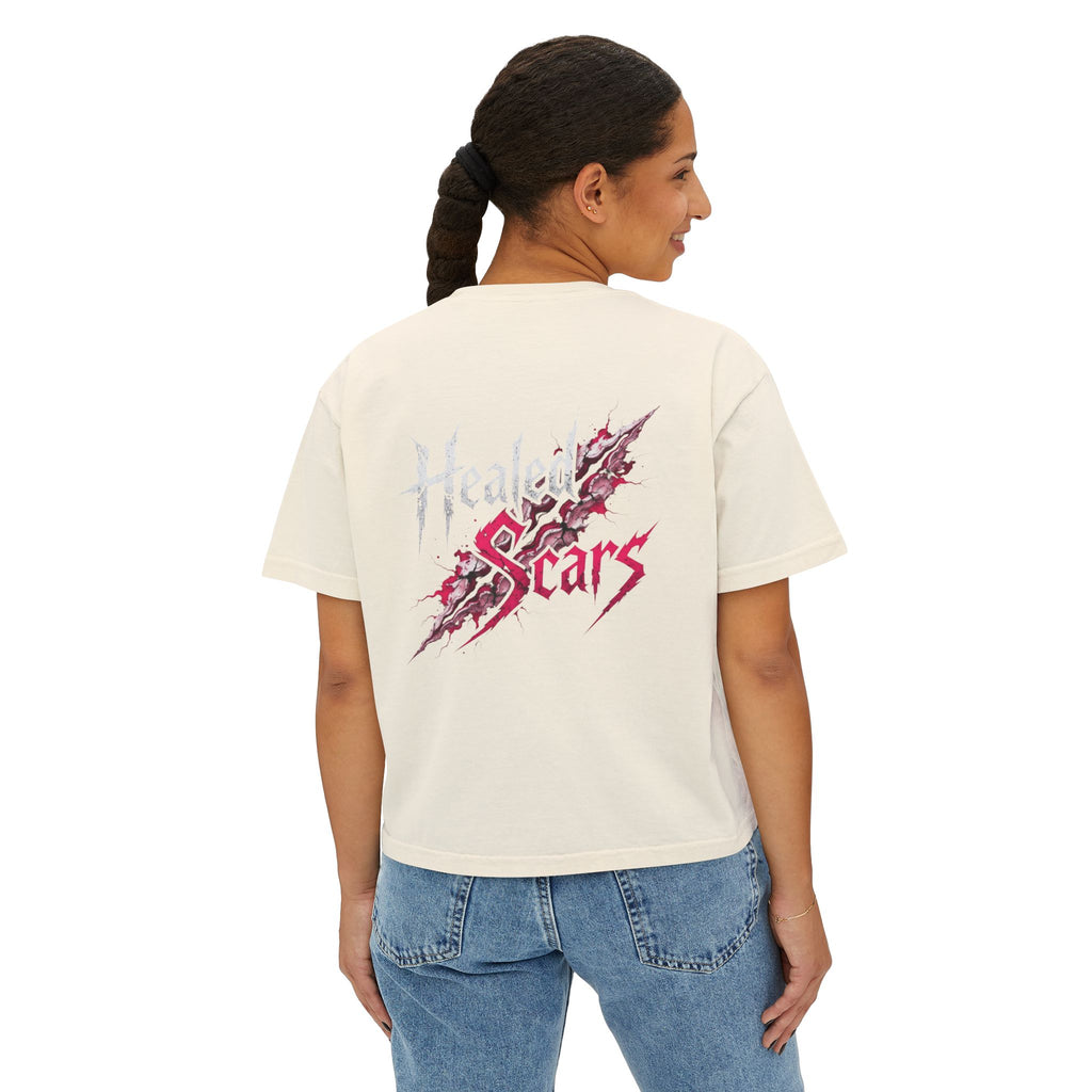 Healed Scars Graphic Tee — Women's Boxy Cropped T-Shirt